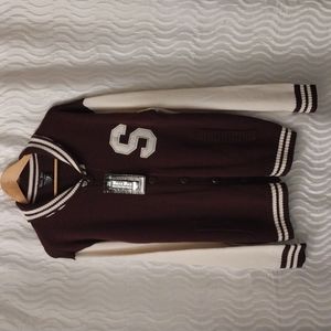 Bare Fox 26 Brown XL Varsity Sweater Cardigan style#SWB7300 NWT preppy